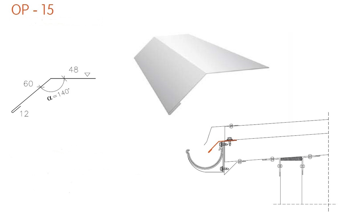 Untere Traufblech fr Sandwichplatten