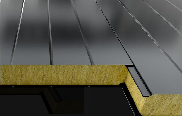 Sandwichplatten Wand  Steinwolle