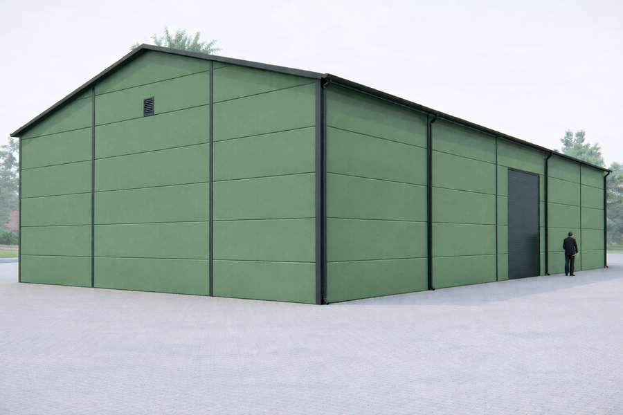 Sandwichplatten | Sandwichpaneele | Kerndicke: 60 mm | RAL 6011 Resedagrün| Nutzbreite: 1000 mm