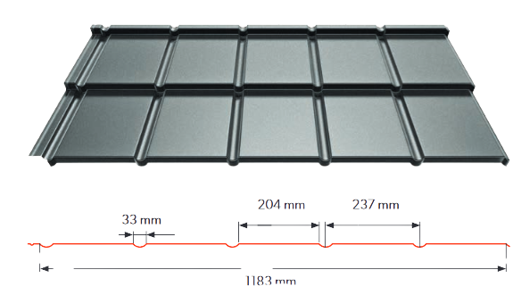 Modular Dachpfannenprofil